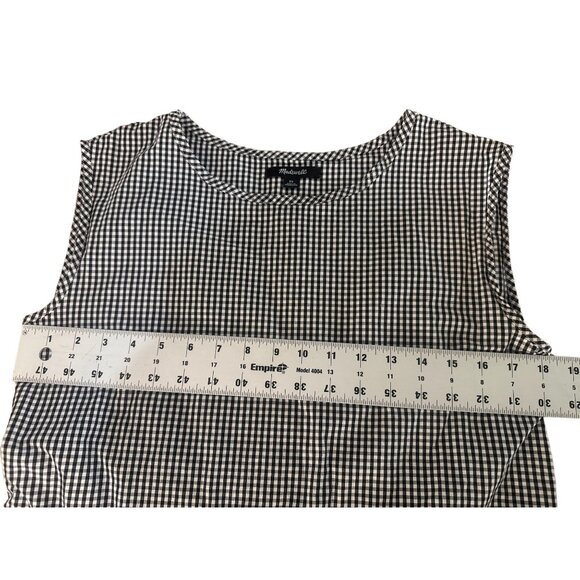 Madewell Gingham Gingham Poplin Dress Women XS Fit Flare Tie Back Preppy Classic - Picture 11 of 16